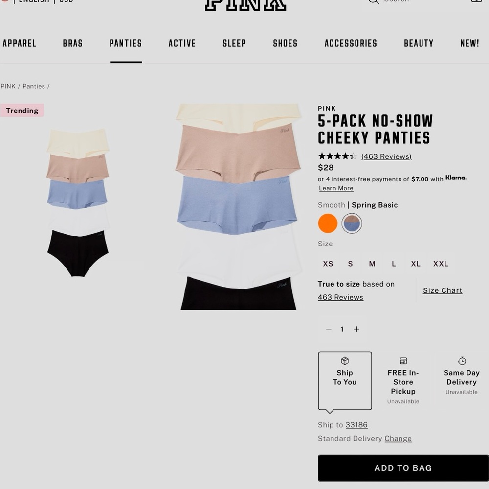 5-pack No-show cheeky panties